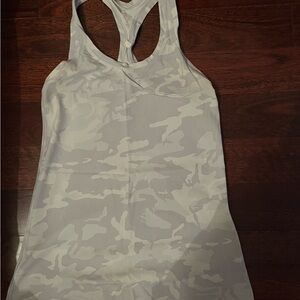 Lululemon Athletica White Camouflage Tank Top